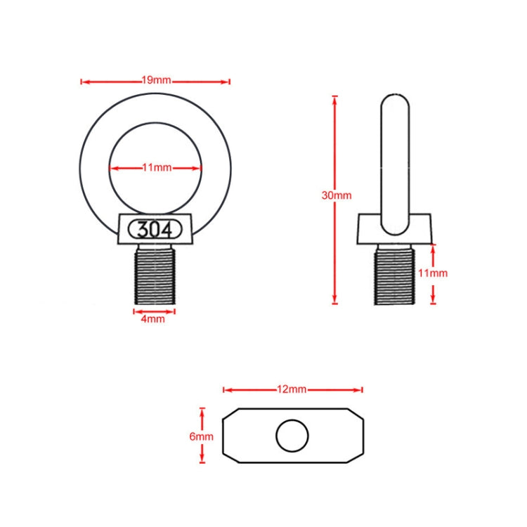 RV Sunshade 304 Stainless Steel Slide Rail Ring, Specifications: 2pcs M4 Ring + Cylinder + Silver Climbing Buckle - Marine Accessories & Parts by buy2fix | Online Shopping UK | buy2fix