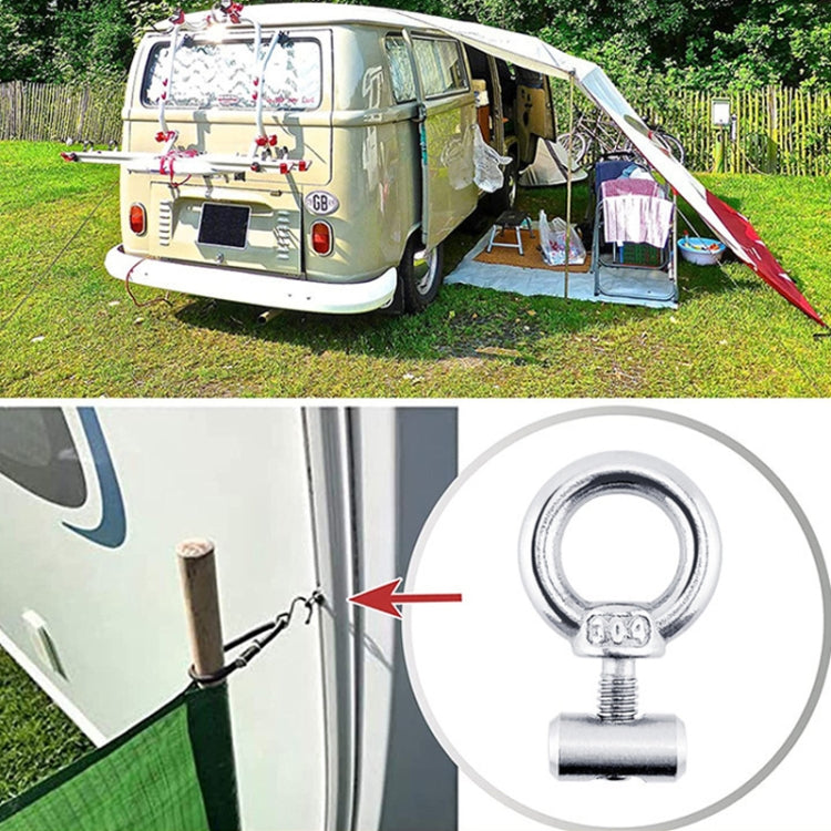 RV Sunshade 304 Stainless Steel Slide Rail Ring, Specifications: 2pcs M4 Ring + Cylinder + Silver Climbing Buckle - Marine Accessories & Parts by buy2fix | Online Shopping UK | buy2fix