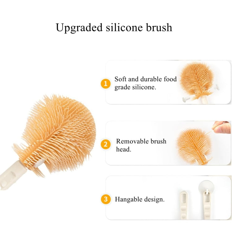 Silicone Portable Baby Bottle Brush Set Travel Cleaning Brush(White) - Cleaning Tools by buy2fix | Online Shopping UK | buy2fix