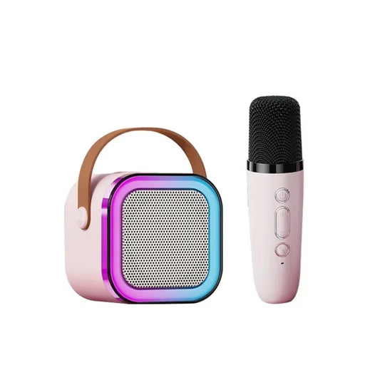 Outdoor Home Portable Wireless Karaoke Sound Cell Phone Integrated Microphone Smart Speaker, Style: With Single Mic Pink - Mini Speaker by buy2fix | Online Shopping UK | buy2fix