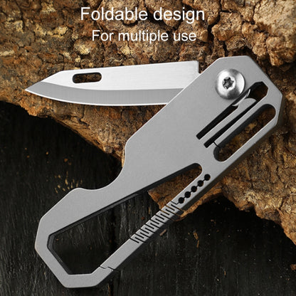 Multifunctional Titanium Keychain Outdoor Portable Defense Mini Folding Knife, Style: With Steel Ring - Key Rings by buy2fix | Online Shopping UK | buy2fix