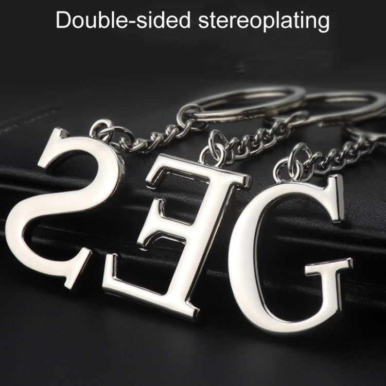 Double-Sided Three-Dimensional Plating Alphabet Keychain, Style: S - Key Rings by buy2fix | Online Shopping UK | buy2fix