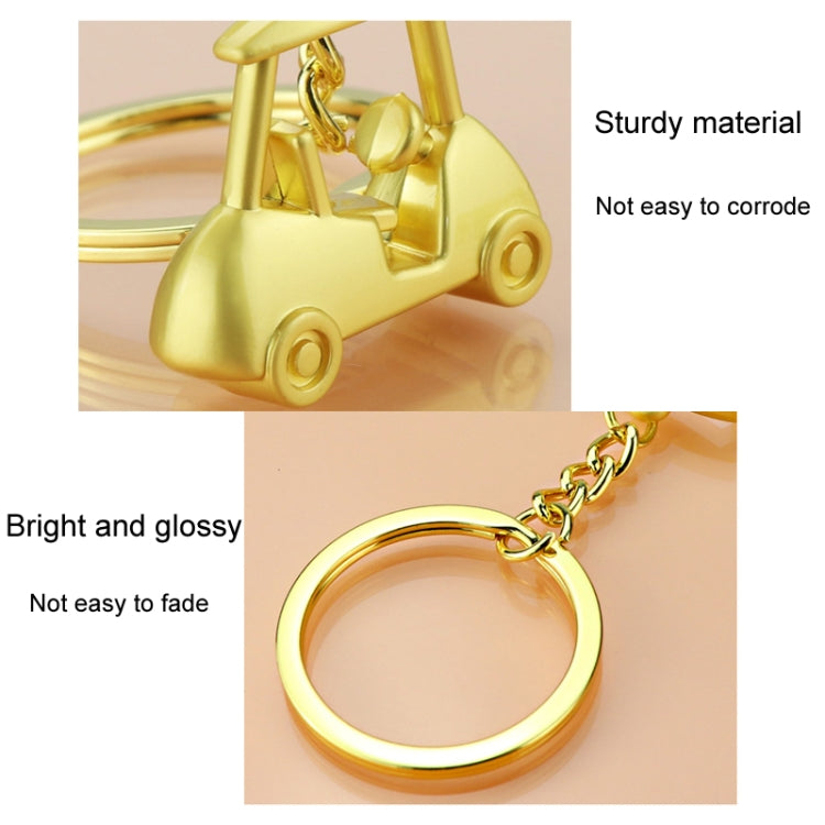 Three- Dimensional Simulation Golf Ball Car Keychain Decorative Pendant, Color: Gold - Key Rings by buy2fix | Online Shopping UK | buy2fix