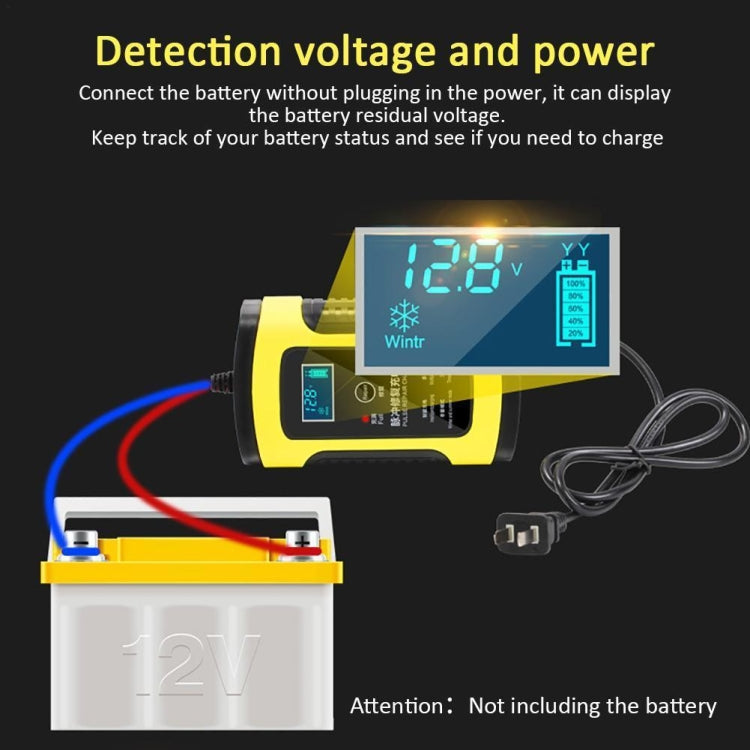 Anhtczyx 12V 6A  4Ah-100Ah Motorcycle Car Pulse Repair Charger With LCD Display(EU Plug) - Battery Charger by Anhtczyx | Online Shopping UK | buy2fix