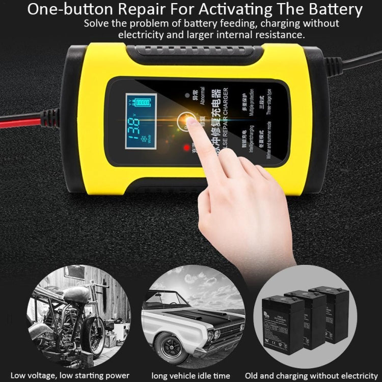 Anhtczyx 12V 6A  4Ah-100Ah Motorcycle Car Pulse Repair Charger With LCD Display(EU Plug) - Battery Charger by Anhtczyx | Online Shopping UK | buy2fix