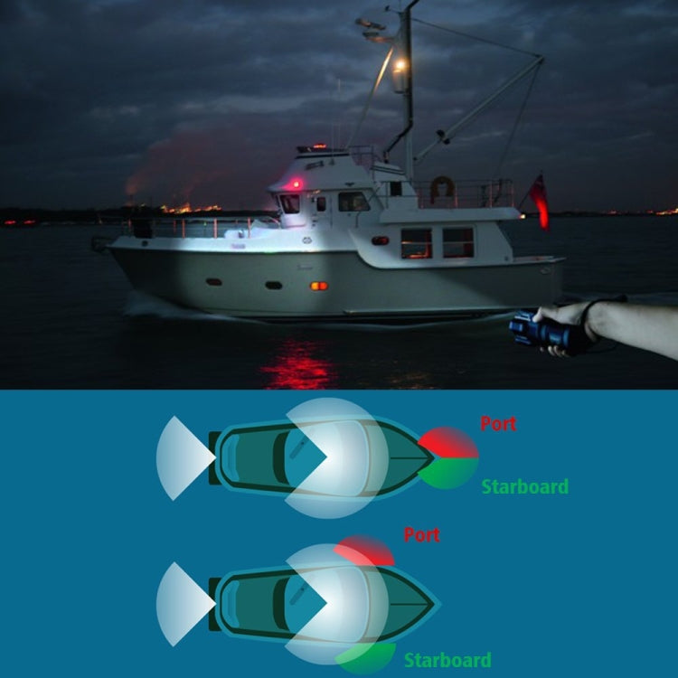 Marine Navigation Warning Light Signal LED Yacht Light, Color: Black Shell Green - Marine Accessories & Parts by buy2fix | Online Shopping UK | buy2fix