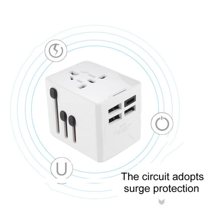 3 x USB & 1 x USB-C / Type-C Travel Plug Adapter International Universal Charging Block(White) - Plug Adaptor by buy2fix | Online Shopping UK | buy2fix