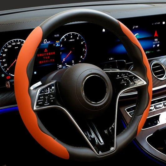 38cm Liquid Silicone Sweat-Absorbing Anti-Skid Car Steering Wheel Cover(Orange) - Steering Wheel Accessories by buy2fix | Online Shopping UK | buy2fix