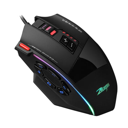 ZELOTES C13 13-keys RGB Lighting Effect Programming Macro Custom Gaming Wired Mouse(Black) - Wired Mice by ZELOTES | Online Shopping UK | buy2fix