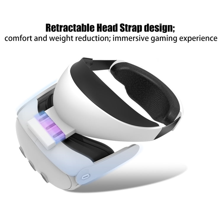 For Meta Quest 3 VR Helmet Retractable Head Strap Comfortable To Wear(White) - VR Accessories by buy2fix | Online Shopping UK | buy2fix