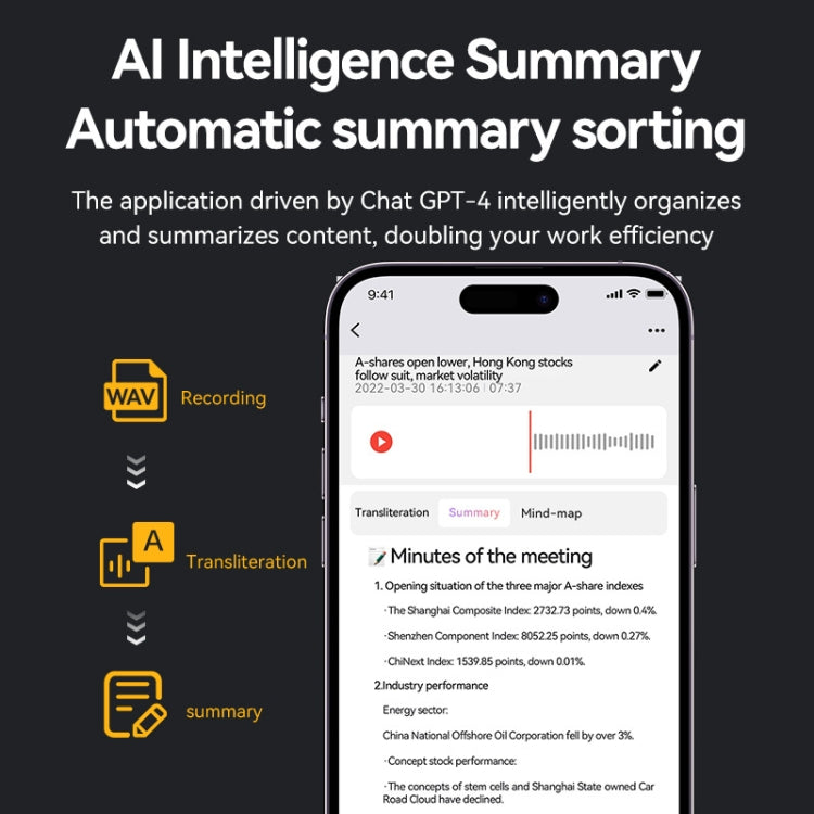 32GB AI Voice Recorder App Control Supports 58 Languages Simultaneous Interpretation / Transcribe & Summarize(Deep Gray) - Other Style by buy2fix | Online Shopping UK | buy2fix