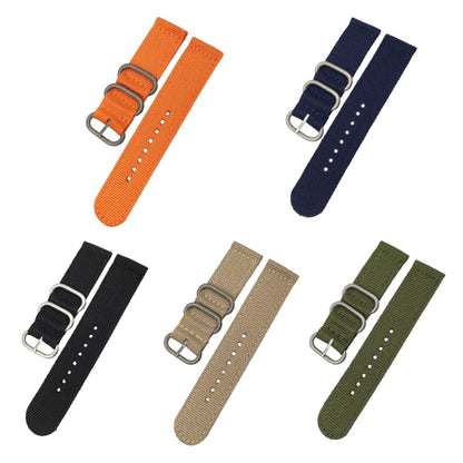 Washable Nylon Canvas Watchband, Band Width:18mm(Khaki with Silver Ring Buckle) - Watch Accessories & Parts by buy2fix | Online Shopping UK | buy2fix