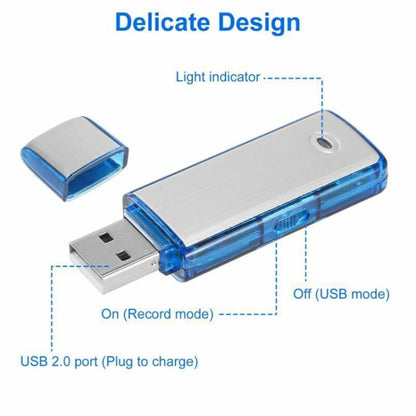 SK858 32GB Rechargeable Portable U-Disk Meeting Voice Recorder (Blue) - U-Disk Recorder by buy2fix | Online Shopping UK | buy2fix