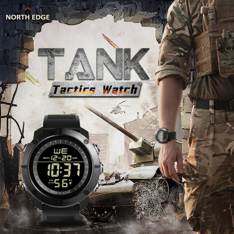 TANK North Edge Men Fashion Professional Military Army Outdoor Sport Waterproof Running Swimming Smart Digital Watch(Black) - Sport Watches by NORTH EDGE | Online Shopping UK | buy2fix