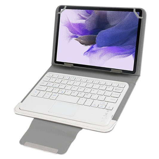 Universal Detachable Magnetic Bluetooth Touchpad Keyboard Leather Tablet Case with Holder for 10.1 inch iSO & Android & Windows Tablet PC(White) - Universal Keyboard by buy2fix | Online Shopping UK | buy2fix