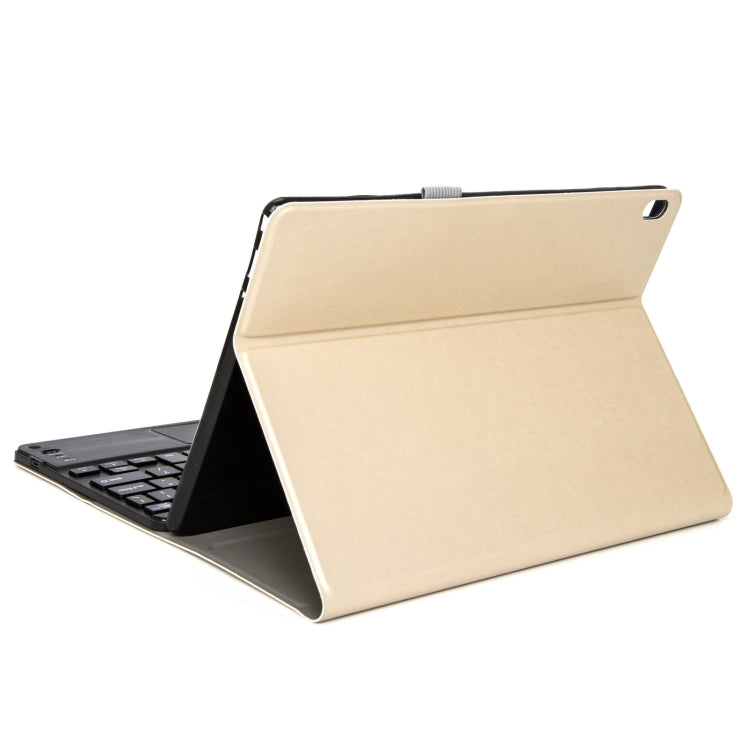 DY-E10 2 in 1 Removable Bluetooth Keyboard + Protective Leather Tablet Case with Touchpad & Holder for Lenovo Tab E10(Gold) - Lenovo Keyboard by buy2fix | Online Shopping UK | buy2fix