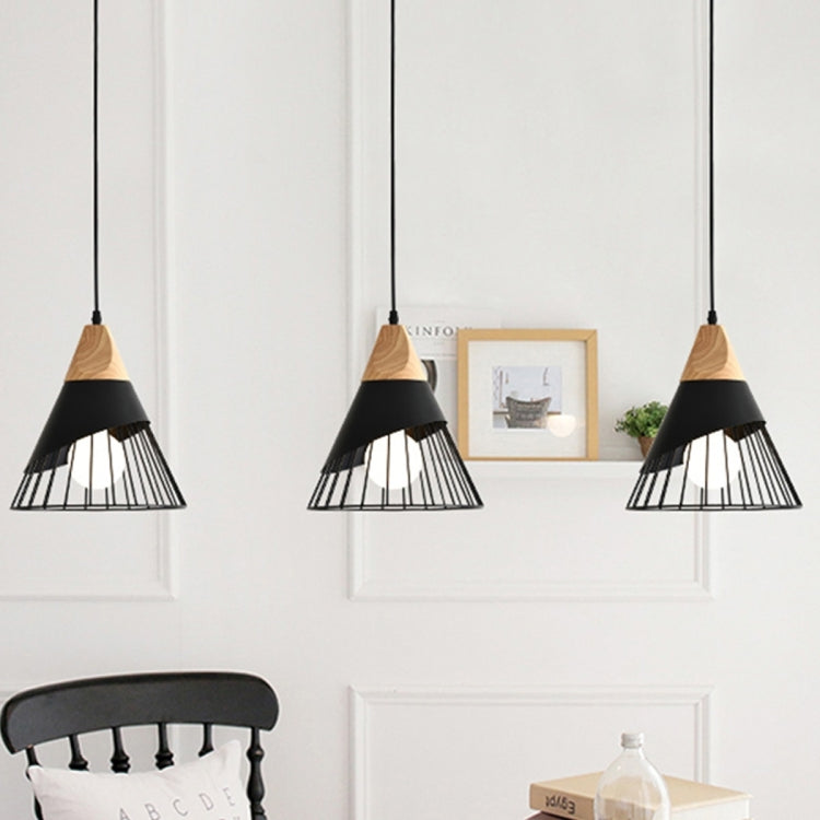 E27 Modern Lighting Iron Solid Wood Pendant Light Hanging Lamp(White) - Celling Lights & Chandeliers by YWXLight | Online Shopping UK | buy2fix