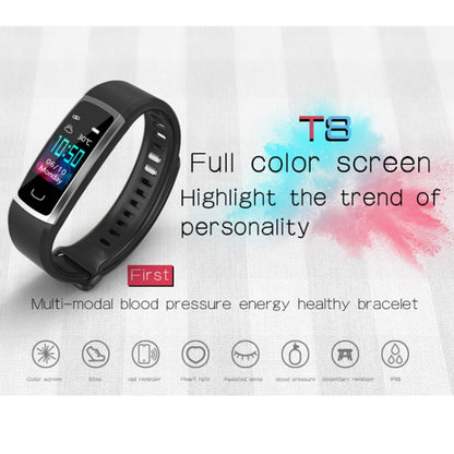 T8 0.96 inch TFT Color Screen Smart Bracelet IP68 Waterproof, Support 24h Heart Rate & Blood Pressure Monitoring / Sleep Monitoring / Multiple Sports Modes / Call Reminder (Blue) - Smart Wear by buy2fix | Online Shopping UK | buy2fix