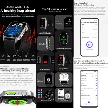 HAMTOD GT22 1.85 inch TFT Screen Health Smart Watch, Support Bluetooth Call / Plateau Blood Oxygen / Skin Health / Body Temperature / Arrhythmia / TI Heart Rate Monitoring (Black) - Smart Watches by HAMTOD | Online Shopping UK | buy2fix