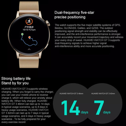 HUAWEI WATCH GT 3 Smart Watch 42mm Rubber Wristband, 1.32 inch AMOLED Screen, Support Heart Rate Monitoring / GPS / 7-days Battery Life / NFC(Black) - Wearable Devices by Huawei | Online Shopping UK | buy2fix