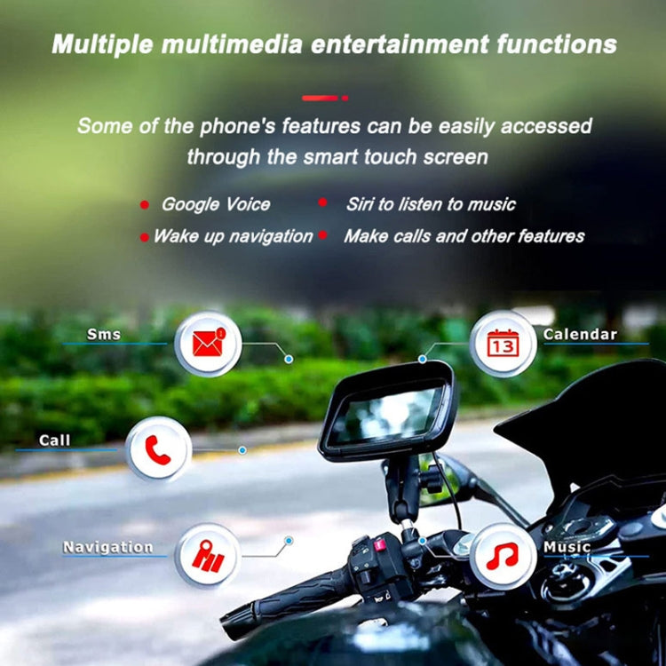 P502M Motorcycles Portable Waterproof 5 inch Wireless Carplay GPS Navigator - Electrical Instruments by buy2fix | Online Shopping UK | buy2fix