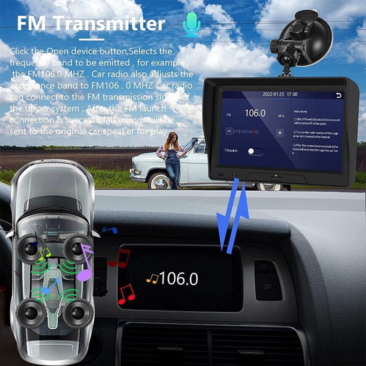 P702D 7 inch Portable Touch Display Wireless Car Navigator Dual-lens Smart Driving Recorder - Car DVRs by buy2fix | Online Shopping UK | buy2fix