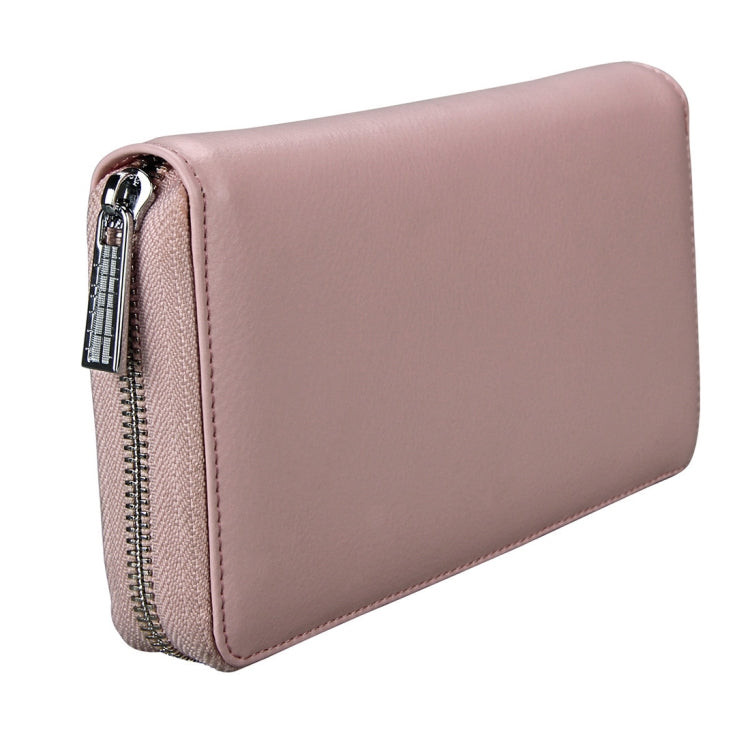 Antimagnetic RFID Large Capacity Long Style Genuine Leather Passport Package / Multifunctional and Many Card Slots Card Package(Pink) - Antimagnetic RFID Package by buy2fix | Online Shopping UK | buy2fix