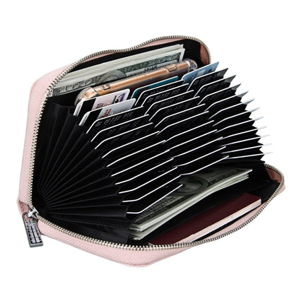 Antimagnetic RFID Large Capacity Long Style Genuine Leather Passport Package / Multifunctional and Many Card Slots Card Package(Pink) - Antimagnetic RFID Package by buy2fix | Online Shopping UK | buy2fix