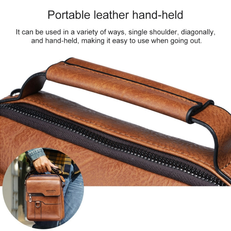 WEIXIER 8642 Men Business Retro PU Leather Handbag Crossbody Bag (Brown) - Crossbody Bags by WEIXIER | Online Shopping UK | buy2fix