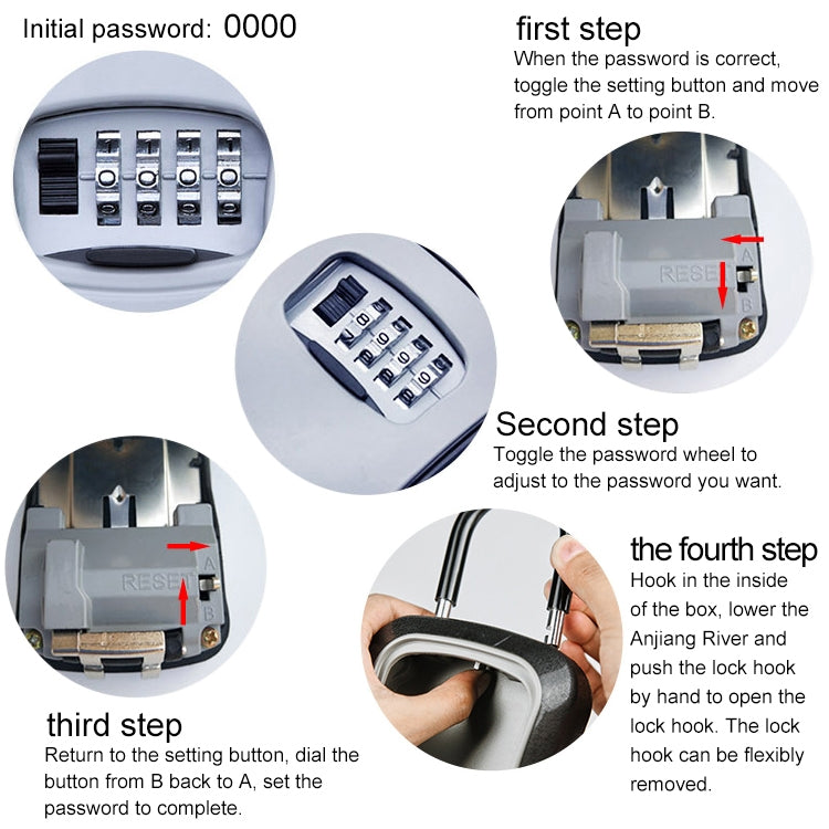 Car Password Lock Storage Box Security Box Hook Installation-free Safety Box(Grey) - Security by buy2fix | Online Shopping UK | buy2fix