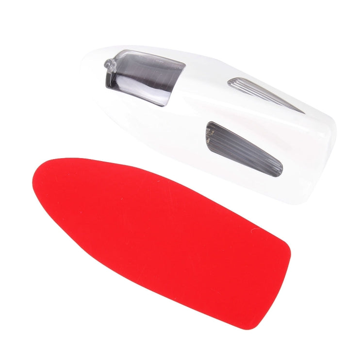 Solar Colorful Light Anti Collision Shark Fin Car Taillight LED Flash Warning Light Caution Light(White) - Warning Lights by buy2fix | Online Shopping UK | buy2fix