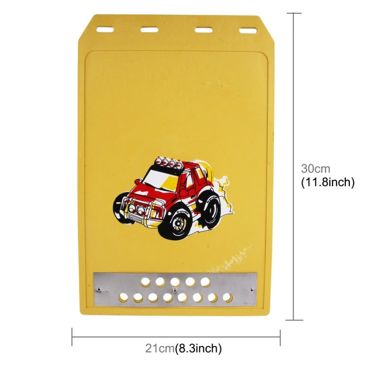 2 PCS WS-003 Premium Heavy Duty Molded Splash Mud Flaps Auto Front and Rear Guards, Small Size, Random Pattern Delivery(Yellow) - Mudguards by buy2fix | Online Shopping UK | buy2fix