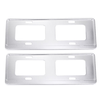 2 PCS Car License Plate Magnesium Alloy Bracket Frame Holder Stand Mount(Silver) - License Plate Covers & Frames by buy2fix | Online Shopping UK | buy2fix