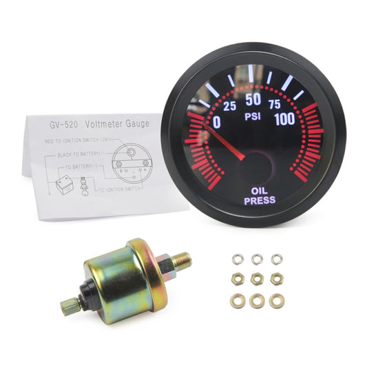 52mm 12V Universal Car Modified Oil Press Gauge - In Car by buy2fix | Online Shopping UK | buy2fix