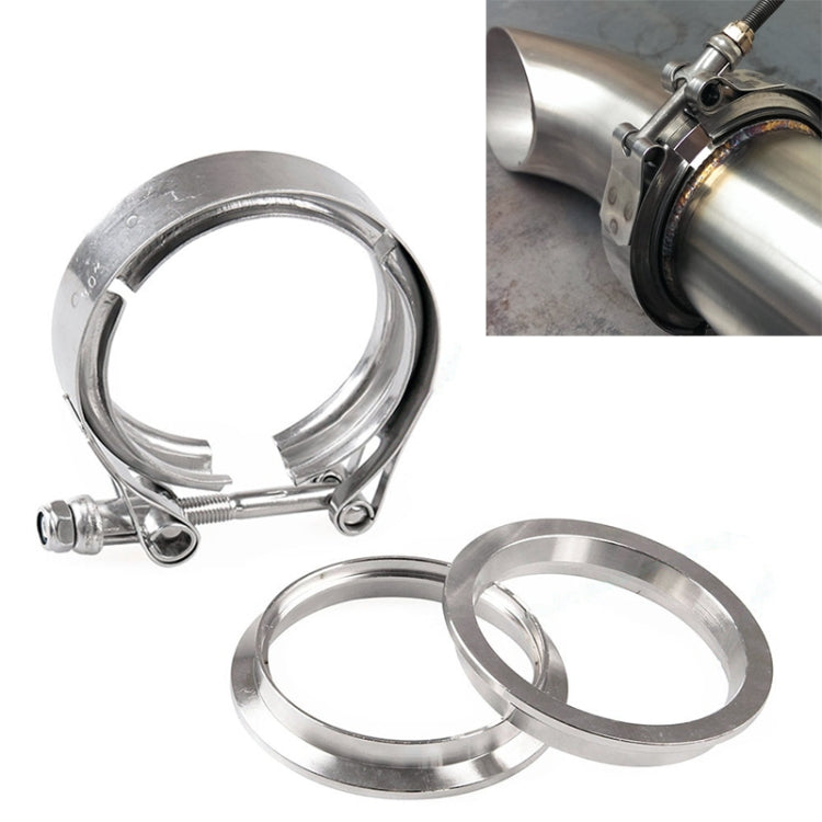 3 inch Car Turbo Exhaust Downpipe V-Band Clamp Stainless Steel 304 Flange Clamp - In Car by buy2fix | Online Shopping UK | buy2fix