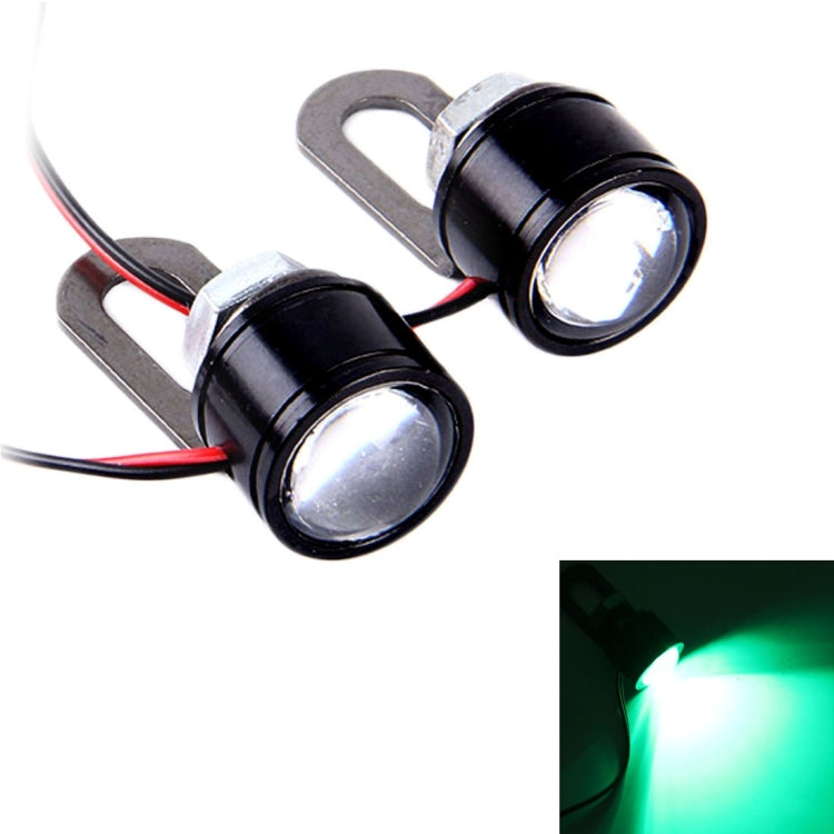 2 PCS 12V 3W Eagle Eyes LED Light For Motorcycle ，Wire Length: 45cm(Green Light) - Eagle Eye Lights by buy2fix | Online Shopping UK | buy2fix