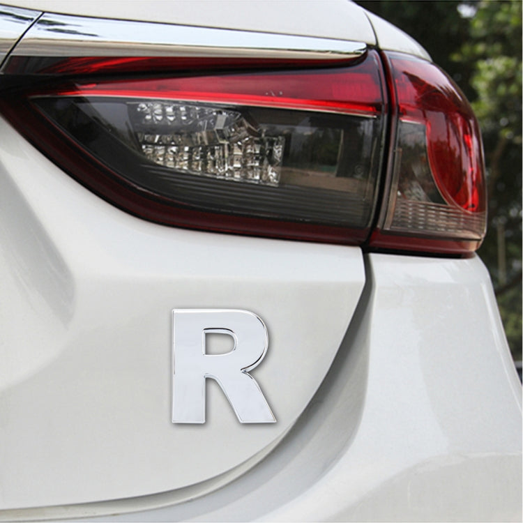 Car Vehicle Badge Emblem 3D English Letter R Self-adhesive Sticker Decal, Size: 4.5*4.5*0.5cm - 3D Metal Sticker by buy2fix | Online Shopping UK | buy2fix