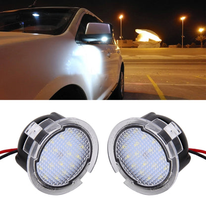 2 PCS DC 12V 2W 6000K 120LM 18-LED Side Rear View Mirror Puddle Lights Lamp for Ford 2013-2017 Explorer/2015-2017 Taurus/2015-2017 Edge/2015-2017 Mondeo - Others by buy2fix | Online Shopping UK | buy2fix