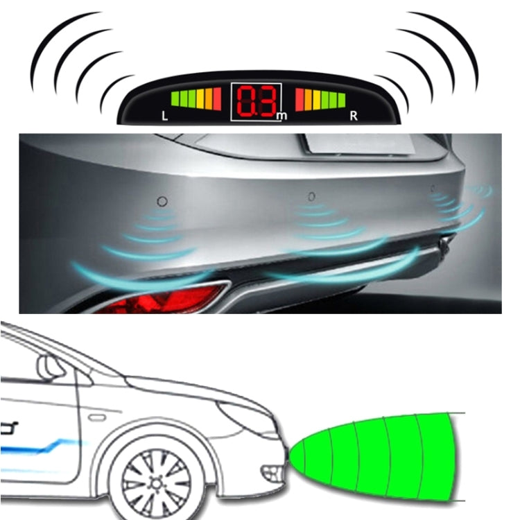 Car Voice Prompt Reverse Backup Radar System - Premium Quality 4 Parking Sensors Car Reverse Backup Radar System with LCD Display - In Car by buy2fix | Online Shopping UK | buy2fix