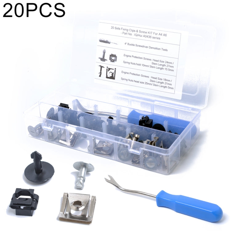 20 Sets Under Engine / Gearbox Cover Fixing Fitting Clips & Screw Kit for Audi / Volkswagen - In Car by buy2fix | Online Shopping UK | buy2fix