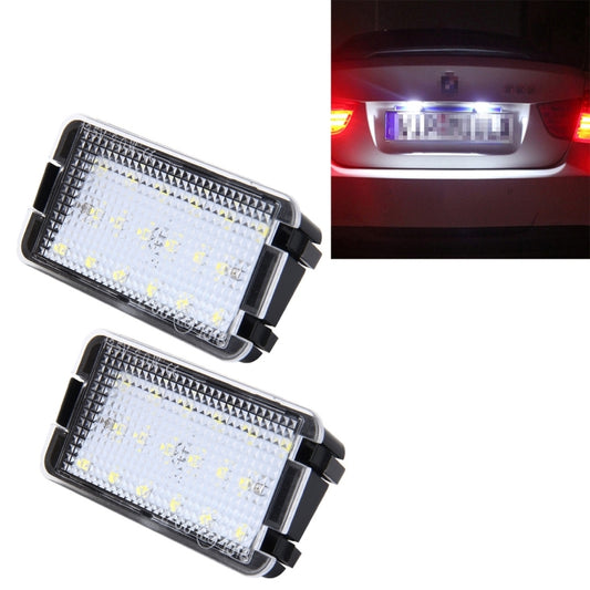 2 PCS LED License Plate Light with 18  SMD-3528 Lamps for Seat,2W 120LM,6000K, DC12V(White Light) - License Plate Lights by buy2fix | Online Shopping UK | buy2fix