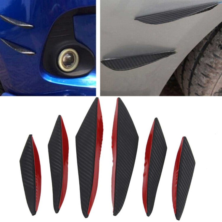 6 PCS Universal Carbon Fiber Style Car Front Bumper Body Spoiler Lip Splitter Protector Bar Strip Guard Sticker - Anti Collision Sticker by buy2fix | Online Shopping UK | buy2fix