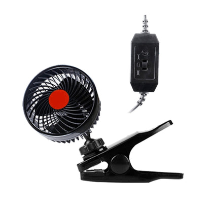 HUXIN HX-T604E 12W 6inch 360 Degree Adjustable Rotation Clip One Head Low Noise Mini Electric Car Fan with Roller Switch, DC24V - Heating & Fans by buy2fix | Online Shopping UK | buy2fix