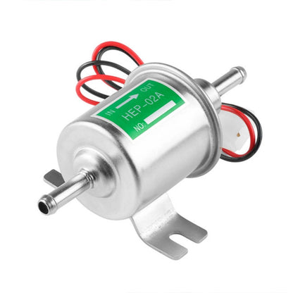 HEP-02A Universal Car 12V Fuel Pump Inline Low Pressure Electric Fuel Pump (Silver) - In Car by buy2fix | Online Shopping UK | buy2fix