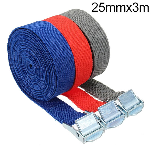 Car Tension Rope Luggage Strap Belt Auto Car Boat Fixed Strap with Alloy Buckle,Random Color Delivery, Size: 25mm x 3m - Roof Racks by buy2fix | Online Shopping UK | buy2fix