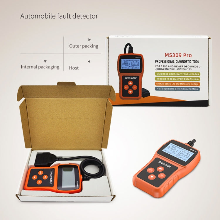 MS309 Pro Car Fault Detector OBD2 EOBD Scanner Code Reader - In Car by buy2fix | Online Shopping UK | buy2fix