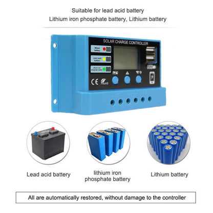 10A Solar Charge Controller 12V / 24V Lithium Lead-Acid Battery Charge Discharge PV Controller, with Indicator Light - In Car by buy2fix | Online Shopping UK | buy2fix