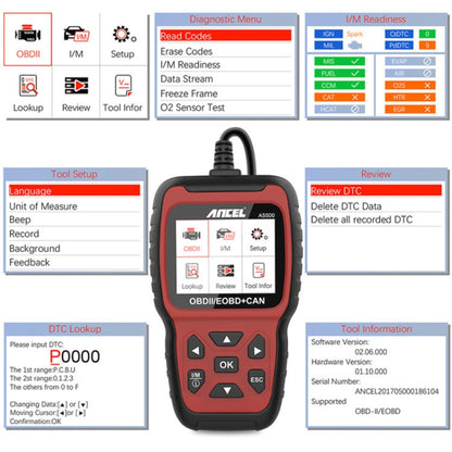 Ancel AS500 OBDII Scanner Engine Reader Car Diagnostics Tool - In Car by buy2fix | Online Shopping UK | buy2fix