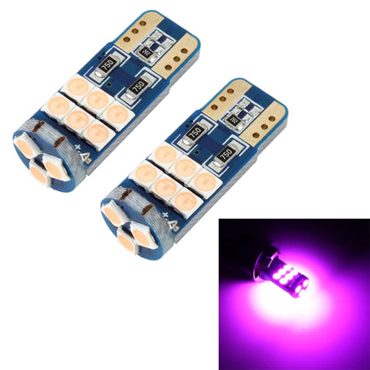 2 PCS T10 DC12 / 1W 9LEDs SMD-3030 Car Clearance Light(Pink Light) - In Car by buy2fix | Online Shopping UK | buy2fix