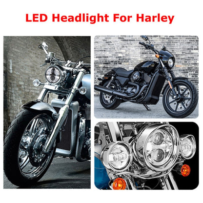 5.75 inch DC12V 6000K-6500K 40W Car LED Headlight for Harley(Silver) - In Car by buy2fix | Online Shopping UK | buy2fix